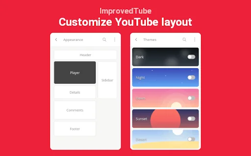Improve YouTube ایکسٹینشن ڈاؤن لوڈ کریں – YouTube کو بہتر بنائیں - Screenshot 1