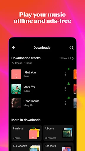 Yandex Music ڈاؤن لوڈ کریں – گانے، پوڈکاسٹ اور آڈیو بکس - Screenshot 7